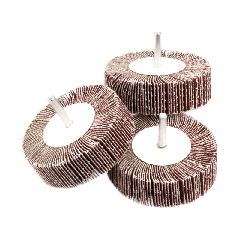 Mounted flap wheel with shaft