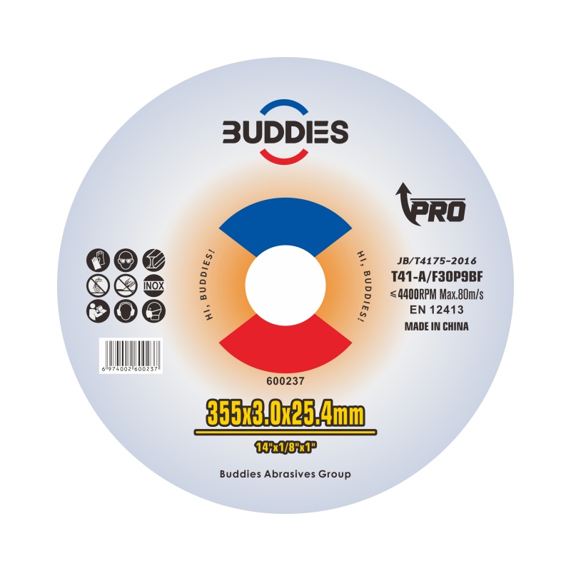 14"*1/8"*1" 14inch 355*3.0mm cut-off wheel for low carbon middle carbon high carbon steel