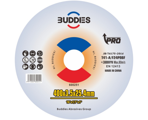 Carbon SteelMetal Cutting Disc (6) 16*1/8"*1" 16inch 400*3.5mm common metals cutting disc