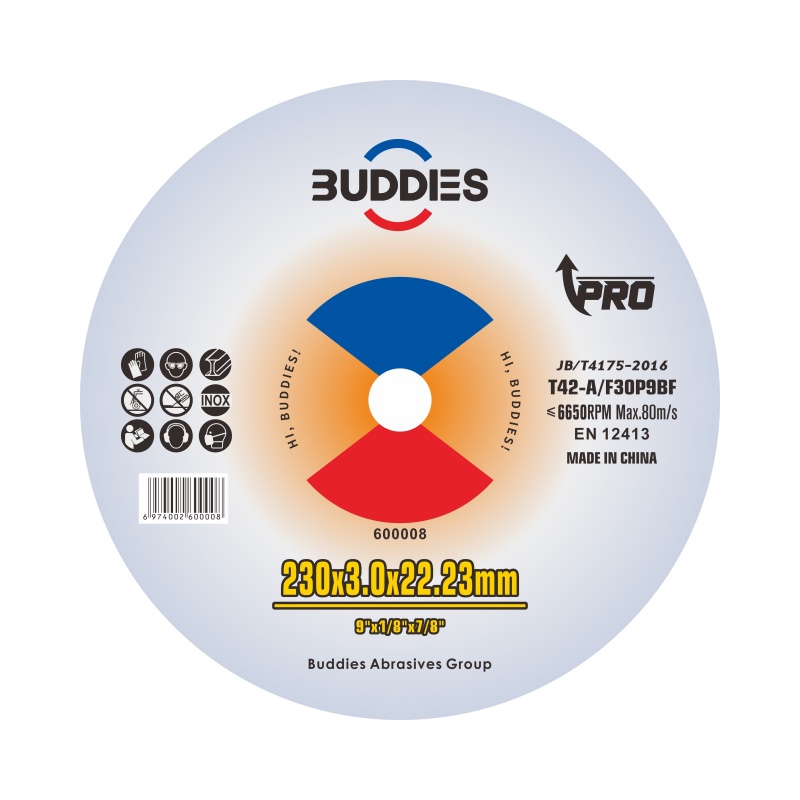 9"*1/8"*7/8" 9inch 230*3.0mm cutting discs for iron and normal steels