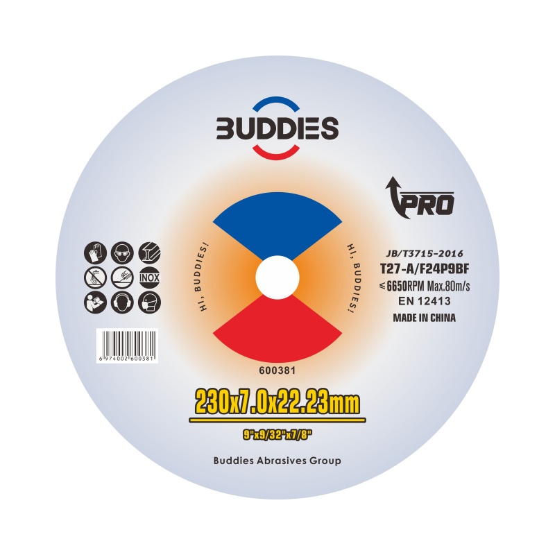 9"*9/32"*5/8'' 9inch 230*7.0mm grinding discs for common metals steels