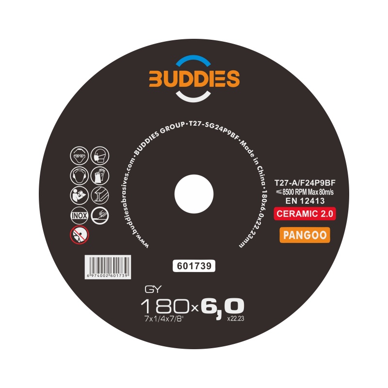 Ceramic Grinding Disc (2) 7"*1/4"*5/8'' 7inch 180*6.0mm ceramic hybrid grinding wheel
