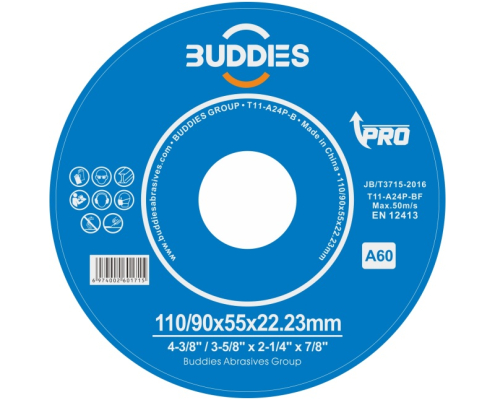4-3/8" / 3-5/8" * 2-1/4" * 7/8" 4.3inch 110/90*55*22.23mm cup grinding wheel for steel